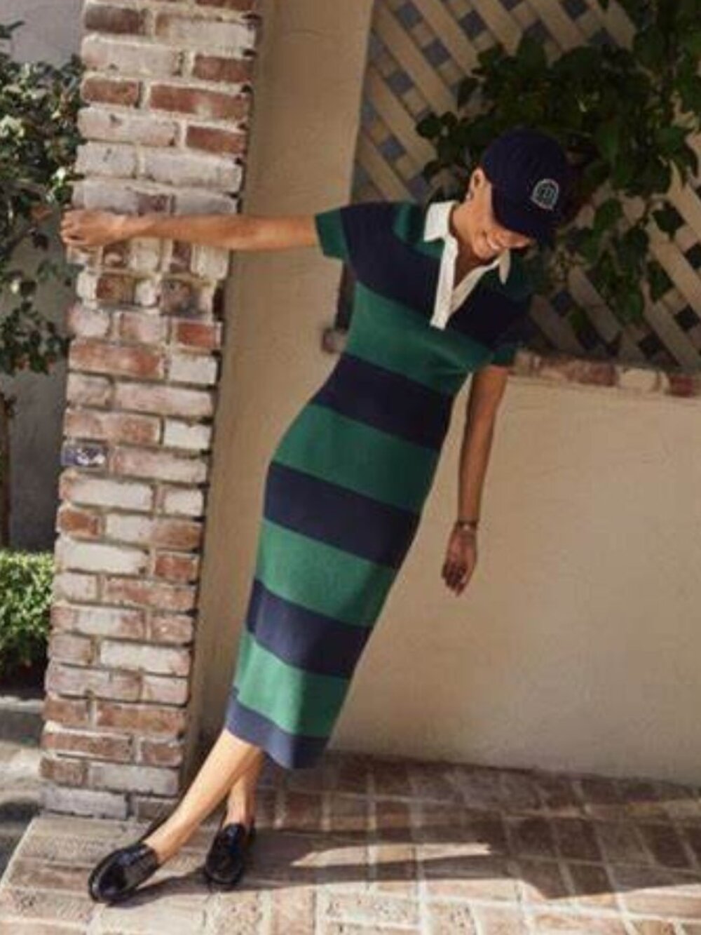 Abercrombie x Danzy Design Studio Rugby Collared Midi Sweater Dress Size Small P
